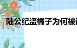 陆公纪盗橘子为何被诸葛亮嘲笑（陆公纪）