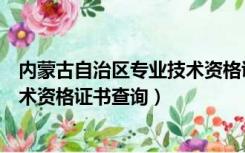内蒙古自治区专业技术资格证书查询（内蒙古自治区专业技术资格证书查询）