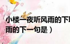 小楼一夜听风雨的下联是什么（小楼一夜听风雨的下一句是）