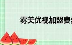 雾美优视加盟费多少（雾美优视）