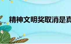 精神文明奖取消是真的吗（精神文明奖）