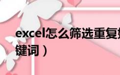 excel怎么筛选重复姓名（excel怎么筛选关键词）