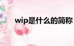 wip是什么的简称（wip是什么意思）