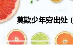 莫欺少年穷出处（莫欺少年穷出处）