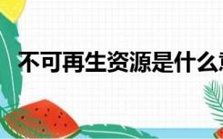 不可再生资源是什么意思（不可再生资源）