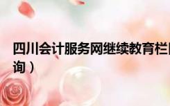 四川会计服务网继续教育栏目（四川会计服务网继续教育查询）