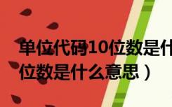 单位代码10位数是什么意思呢（单位代码10位数是什么意思）