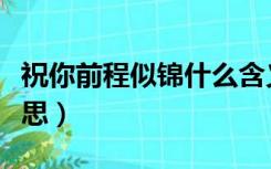 祝你前程似锦什么含义（祝你前程似锦什么意思）