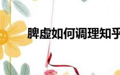 脾虚如何调理知乎（脾虚如何调理）