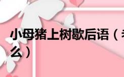 小母猪上树歇后语（老母猪上树的歇后语是什么）