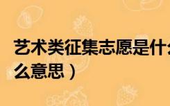 艺术类征集志愿是什么（艺术类征集志愿是什么意思）