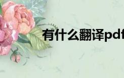 有什么翻译pdf文档的好方法？