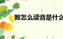 敦怎么读音是什么意思（敦怎么读）