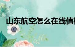 山东航空怎么在线值机（山东航空怎么样）