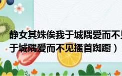 静女其姝俟我于城隅爱而不见搔首踟蹰翻译（静女其姝俟我于城隅爱而不见搔首踟蹰）