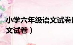 小学六年级语文试卷质量分析（小学六年级语文试卷）