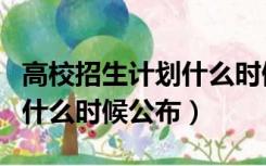 高校招生计划什么时候能查到（高校招生计划什么时候公布）