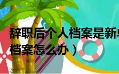 辞职后个人档案是新单位调入吗（辞职后个人档案怎么办）