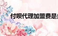 付呗代理加盟费是多少（付呗怎么样）