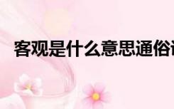 客观是什么意思通俗讲（客观是什么意思）