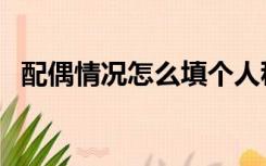 配偶情况怎么填个人税（配偶情况怎么填）