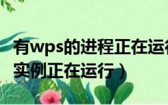有wps的进程正在运行（有一个wps应用程序实例正在运行）