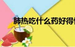 肺热吃什么药好得快（肺热吃什么药）