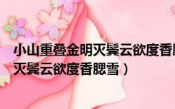 小山重叠金明灭鬓云欲度香腮雪是什么意思（小山重叠金明灭鬓云欲度香腮雪）