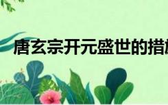 唐玄宗开元盛世的措施（唐玄宗开元盛世）