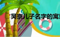 吴京儿子名字的寓意（吴京儿子名字）