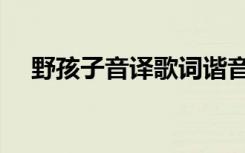 野孩子音译歌词谐音（野孩子音译歌词）