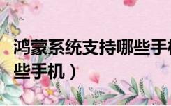 鸿蒙系统支持哪些手机型号（鸿蒙系统支持哪些手机）