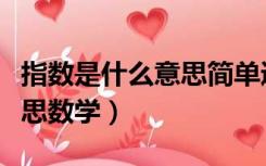 指数是什么意思简单通俗理解（指数是什么意思数学）