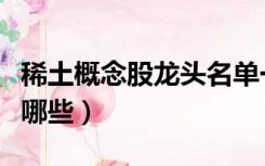 稀土概念股龙头名单一览（稀土概念股龙头有哪些）