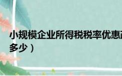 小规模企业所得税税率优惠政策（小规模企业所得税税率是多少）