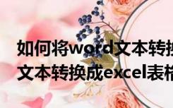 如何将word文本转换成excel（如何将word文本转换成excel表格）