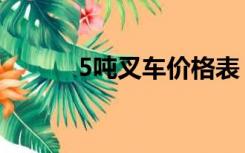 5吨叉车价格表（5吨叉车价格）