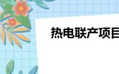 热电联产项目（热电联产）