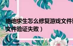 绝地求生怎么修复游戏文件验证失败（绝地求生一直有一个文件验证失败）