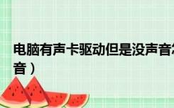 电脑有声卡驱动但是没声音怎么回事（电脑有声卡驱动没声音）