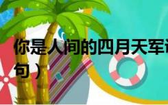 你是人间的四月天军训（你是人间的四月天断句）