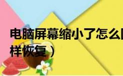 电脑屏幕缩小了怎么回事（电脑屏幕缩小了怎样恢复）