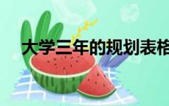大学三年的规划表格（大学三年的规划）