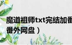 魔道祖师txt完结加番外（魔道祖师txt完结加番外网盘）