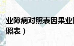 业障病对照表因果业障病对照大全（业障病对照表）