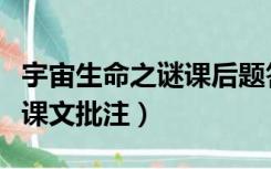 宇宙生命之谜课后题答案简短（宇宙生命之谜课文批注）