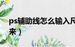 ps辅助线怎么输入尺寸（ps辅助线怎么调出来）