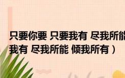 只要你要 只要我有 尽我所能 倾我所有意思（只要你要 只要我有 尽我所能 倾我所有）