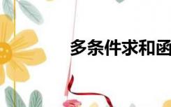 多条件求和函数的应用实例