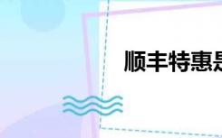顺丰特惠是什么意思